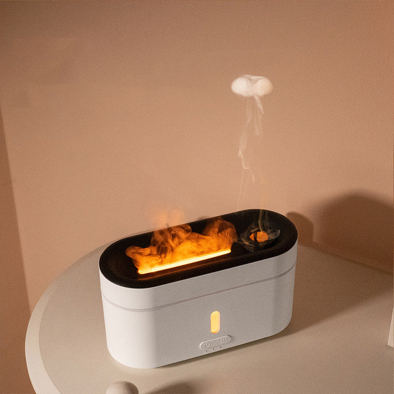 Ultraschall-Luftbefeuchter mit Flammen-Simulation, Aromatherapie-Diffuser