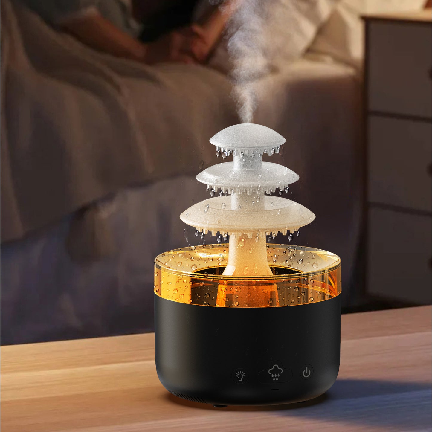 Aroma Diffuser, Luftbefeuchter mit buntem Farbverlauf und Ambientelicht